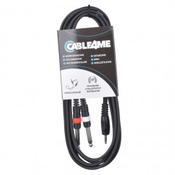 CABLE4ME jack 3,5 mm stereo 2x jack mono 6,3 mm 6m
